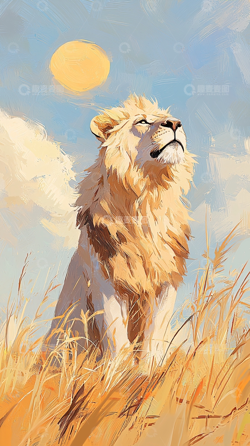高清大图下载【趣麦麦图】草原上的雄狮