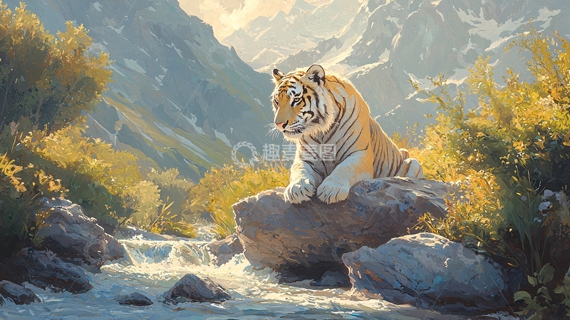 高清大图下载【趣麦麦图】山间虎啸自然风光