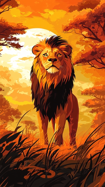 非洲草原上的雄狮