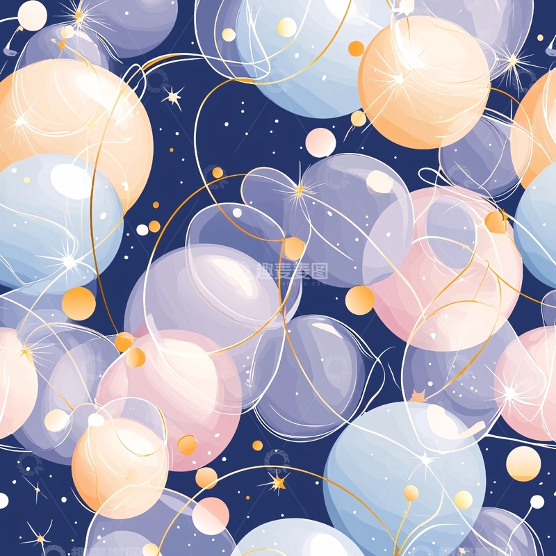 高清大图下载【趣麦麦图】梦幻星空泡泡背景图