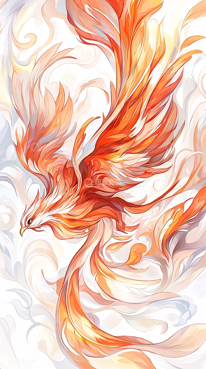 高清大图下载【趣麦麦图】凤凰涅槃火焰纹身图案