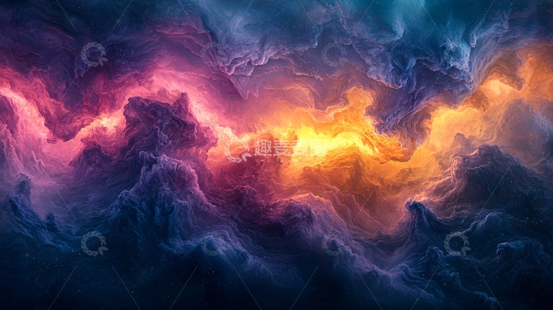 高清大图下载【趣麦麦图】梦幻星云抽象艺术背景