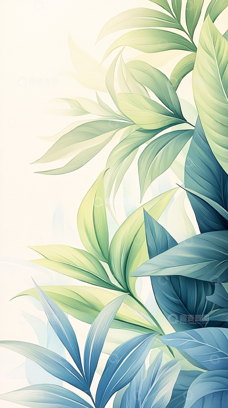 高清大图下载【趣麦麦图】清新植物叶子背景图