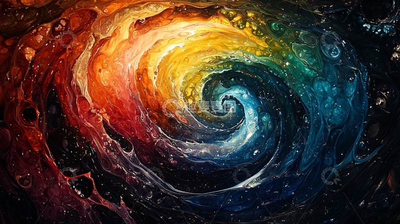 高清大图下载【趣麦麦图】色彩漩涡抽象艺术背景