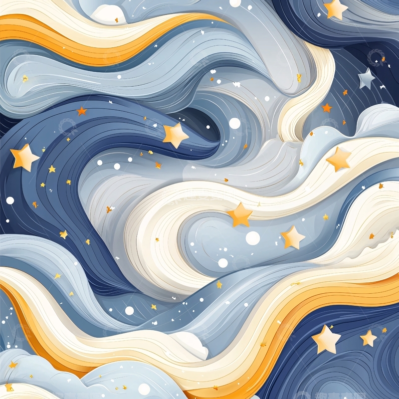 高清大图下载【趣麦麦图】梦幻星空流云背景图