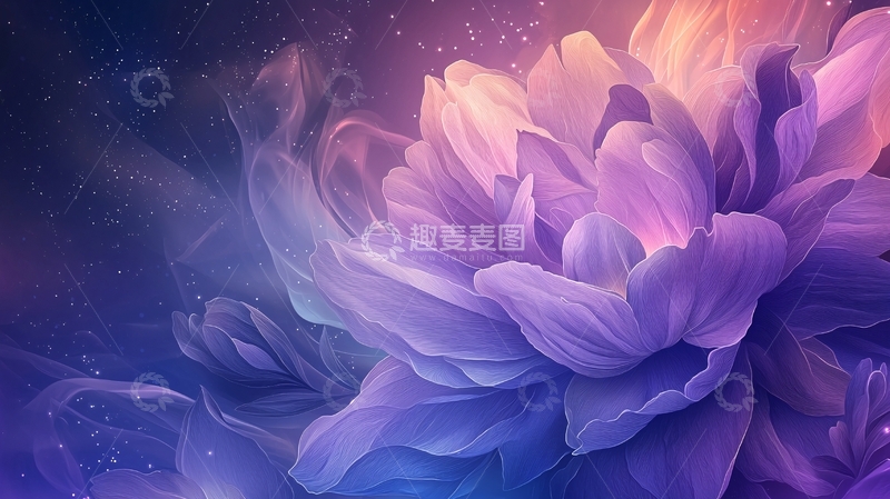 高清大图下载【趣麦麦图】梦幻紫色花朵背景