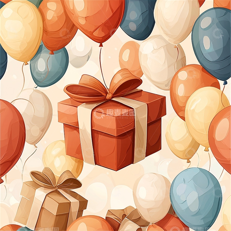 高清大图下载【趣麦麦图】气球礼物庆祝场景