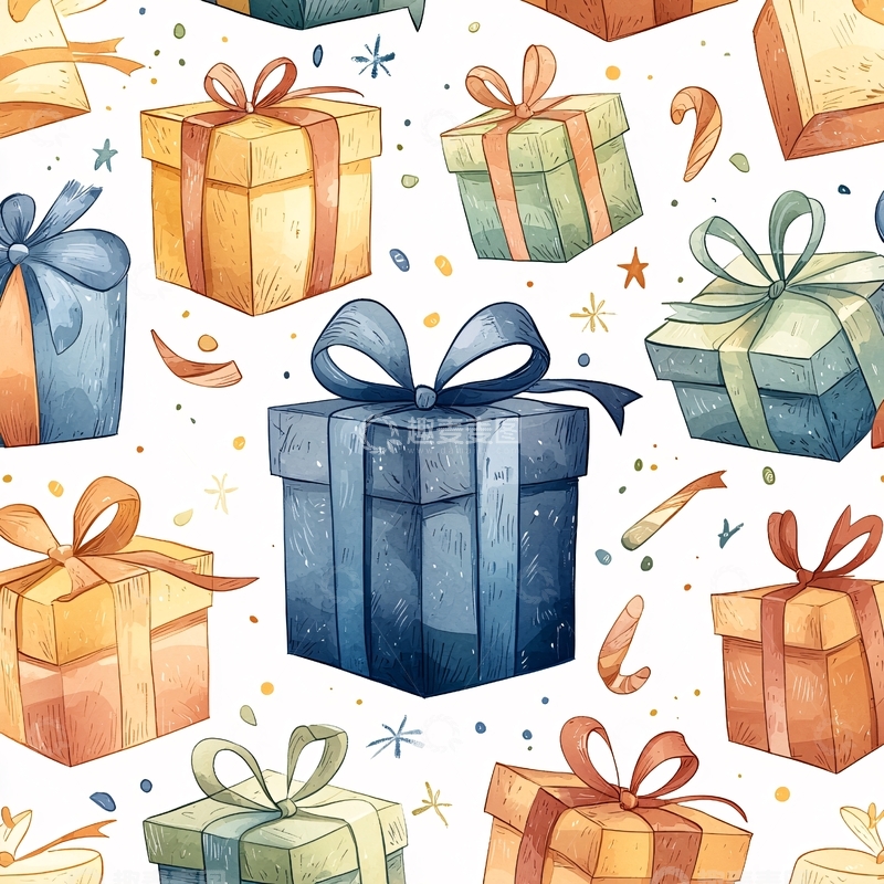 高清大图下载【趣麦麦图】节日礼物盒背景图案