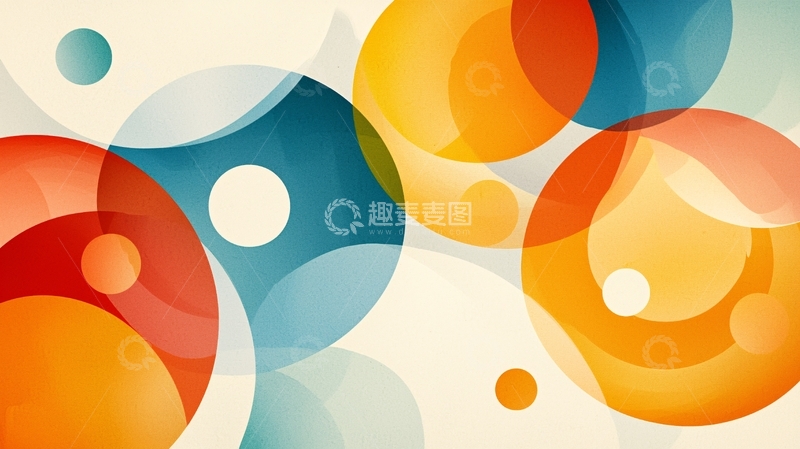 高清大图下载【趣麦麦图】抽象几何圆形背景素材