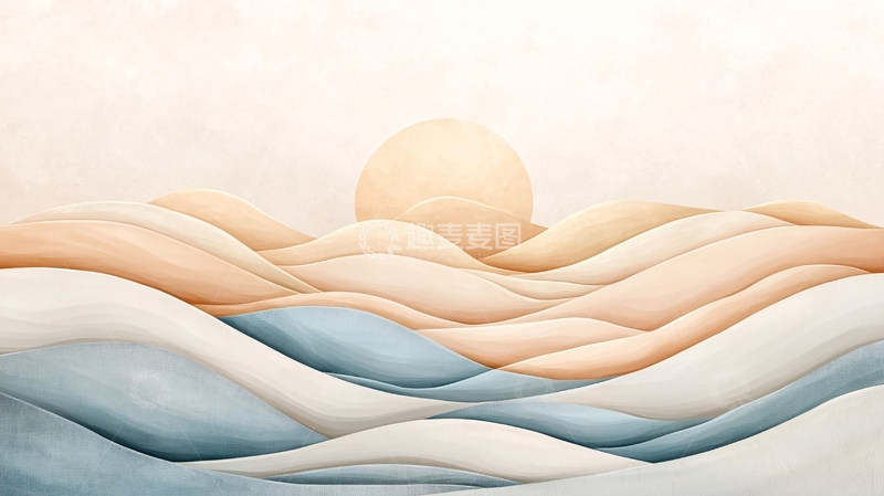 高清大图下载【趣麦麦图】沙漠日落抽象艺术背景