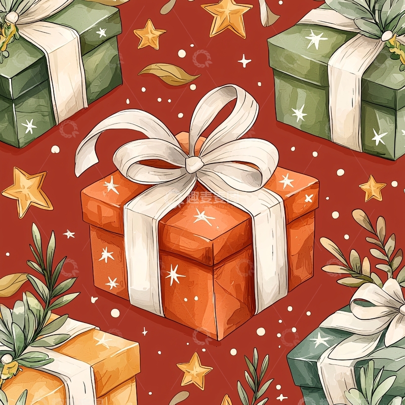 高清大图下载【趣麦麦图】节日礼物盒装饰图案