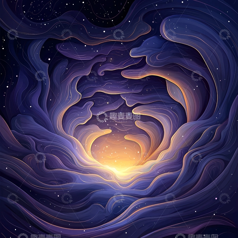 高清大图下载【趣麦麦图】梦幻星空漩涡背景图