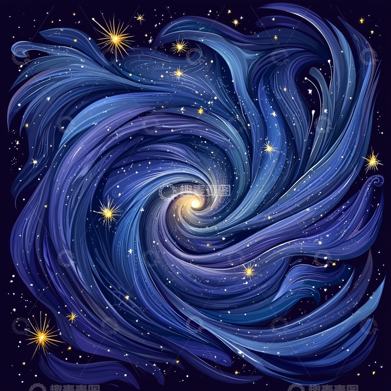 高清大图下载【趣麦麦图】梦幻星空漩涡背景图