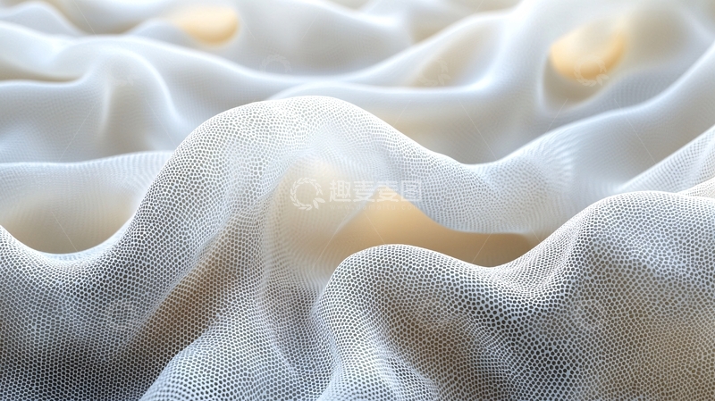 高清大图下载【趣麦麦图】白色波纹纹理面料背景