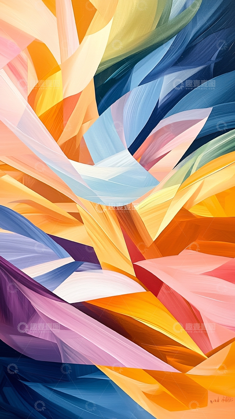 高清大图下载【趣麦麦图】抽象色彩几何艺术背景