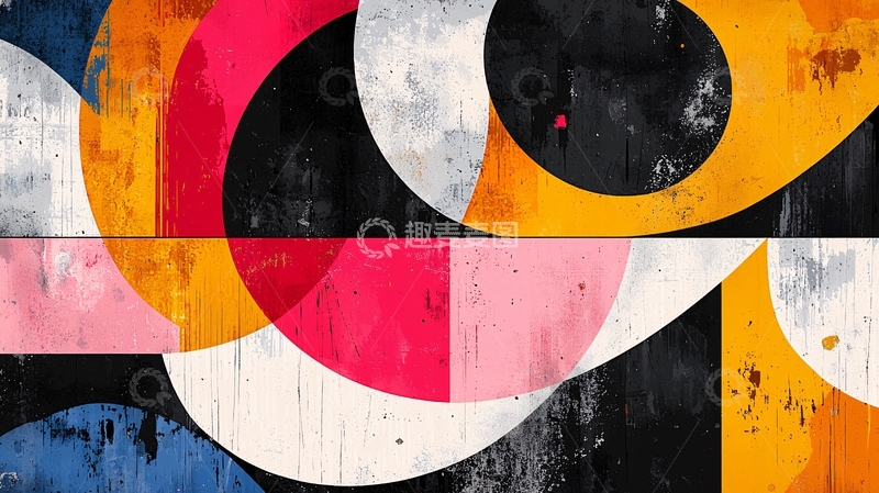 高清大图下载【趣麦麦图】抽象几何圆形艺术背景