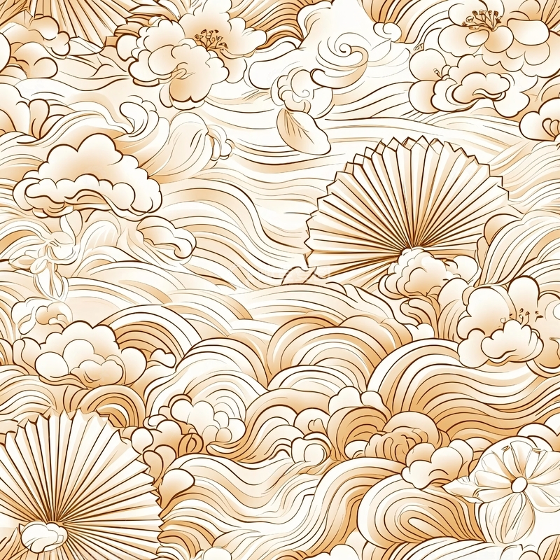 高清大图下载【趣麦麦图】云海扇贝花纹背景图