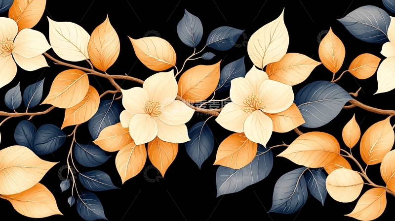 高清大图下载【趣麦麦图】秋日花卉树枝背景图