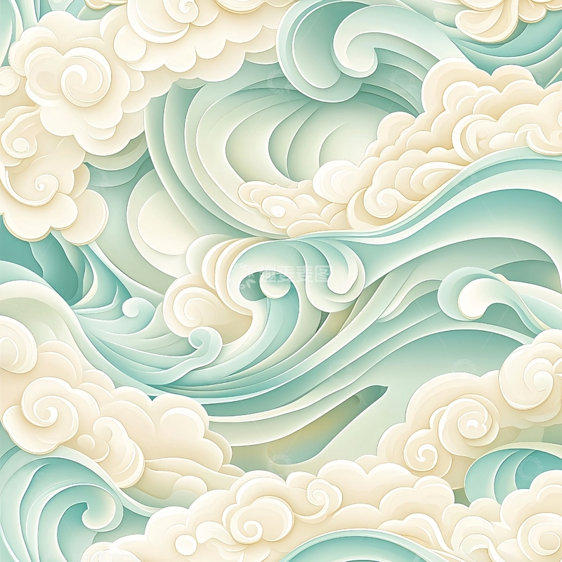 高清大图下载【趣麦麦图】云海波浪抽象艺术背景