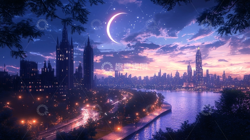 高清大图下载【趣麦麦图】梦幻夜景城市风光