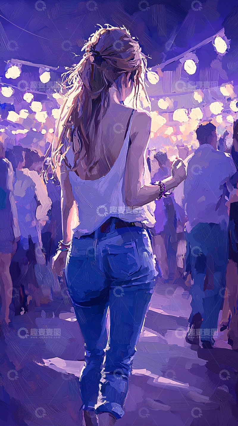 高清大图下载【趣麦麦图】-夜店舞池中的背影