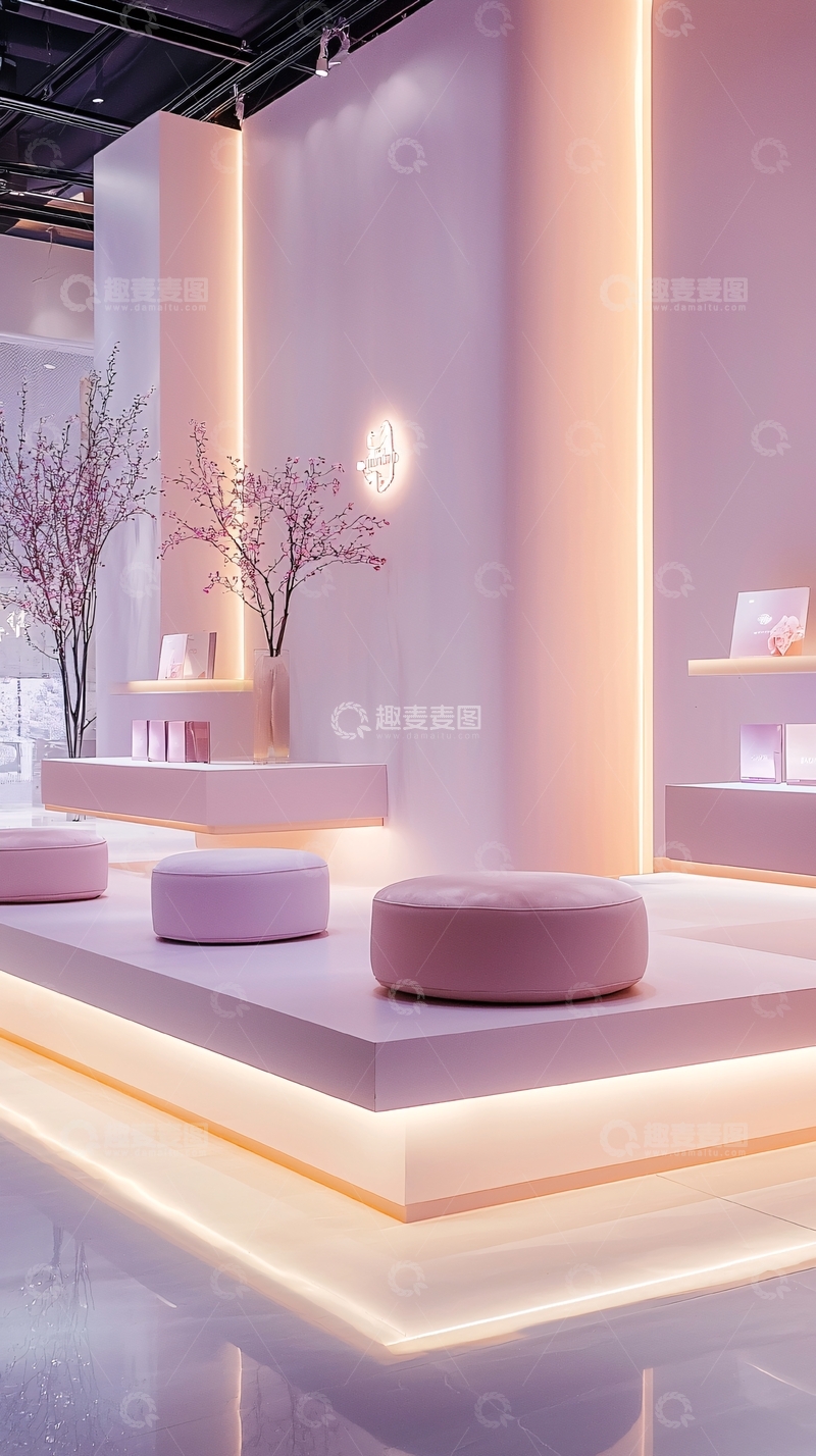 高清大图下载【趣麦麦图】粉色温馨室内设计展示