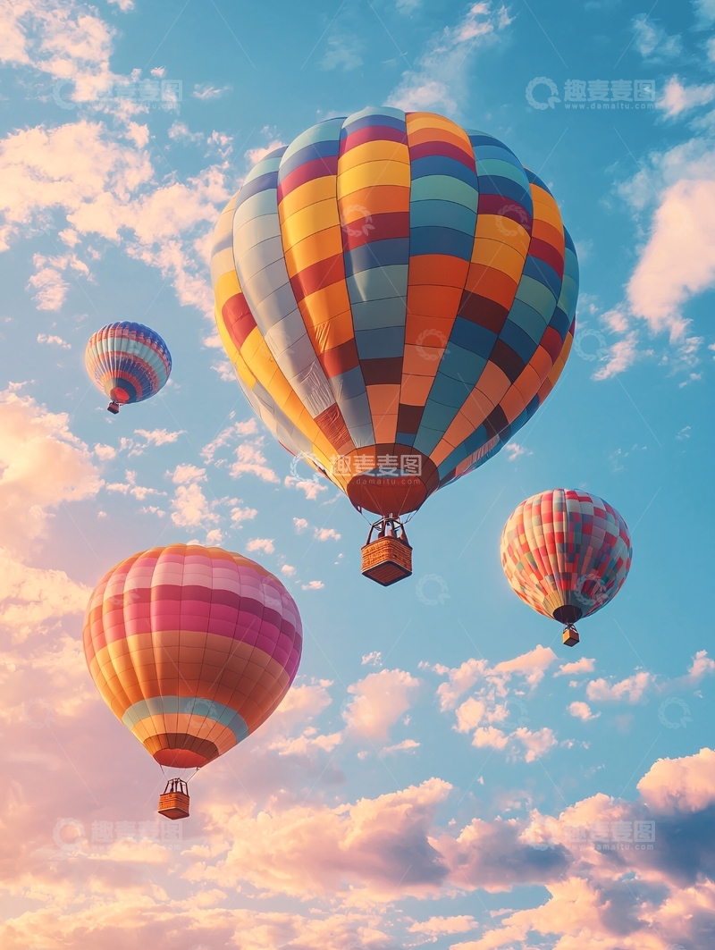 高清大图下载【趣麦麦图】热气球飞行天空风景