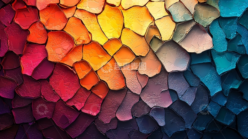 高清大图下载【趣麦麦图】抽象裂纹色彩拼接背景图