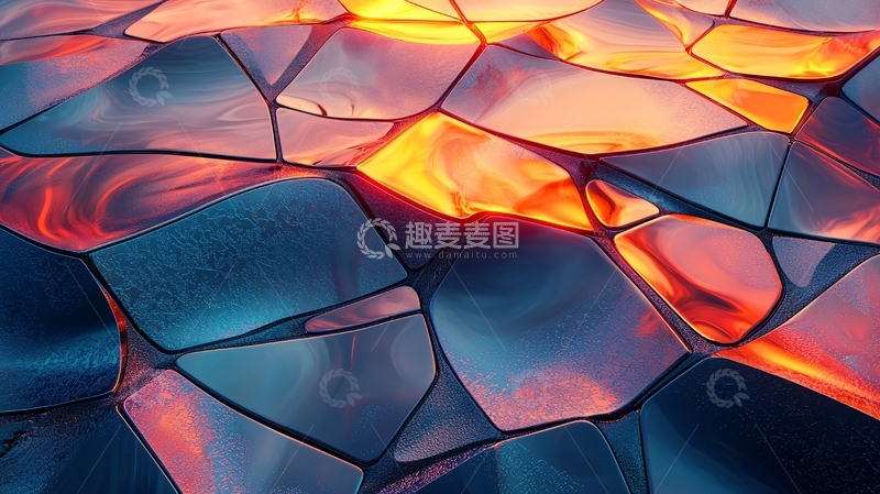 高清大图下载【趣麦麦图】熔岩流动的抽象几何图案