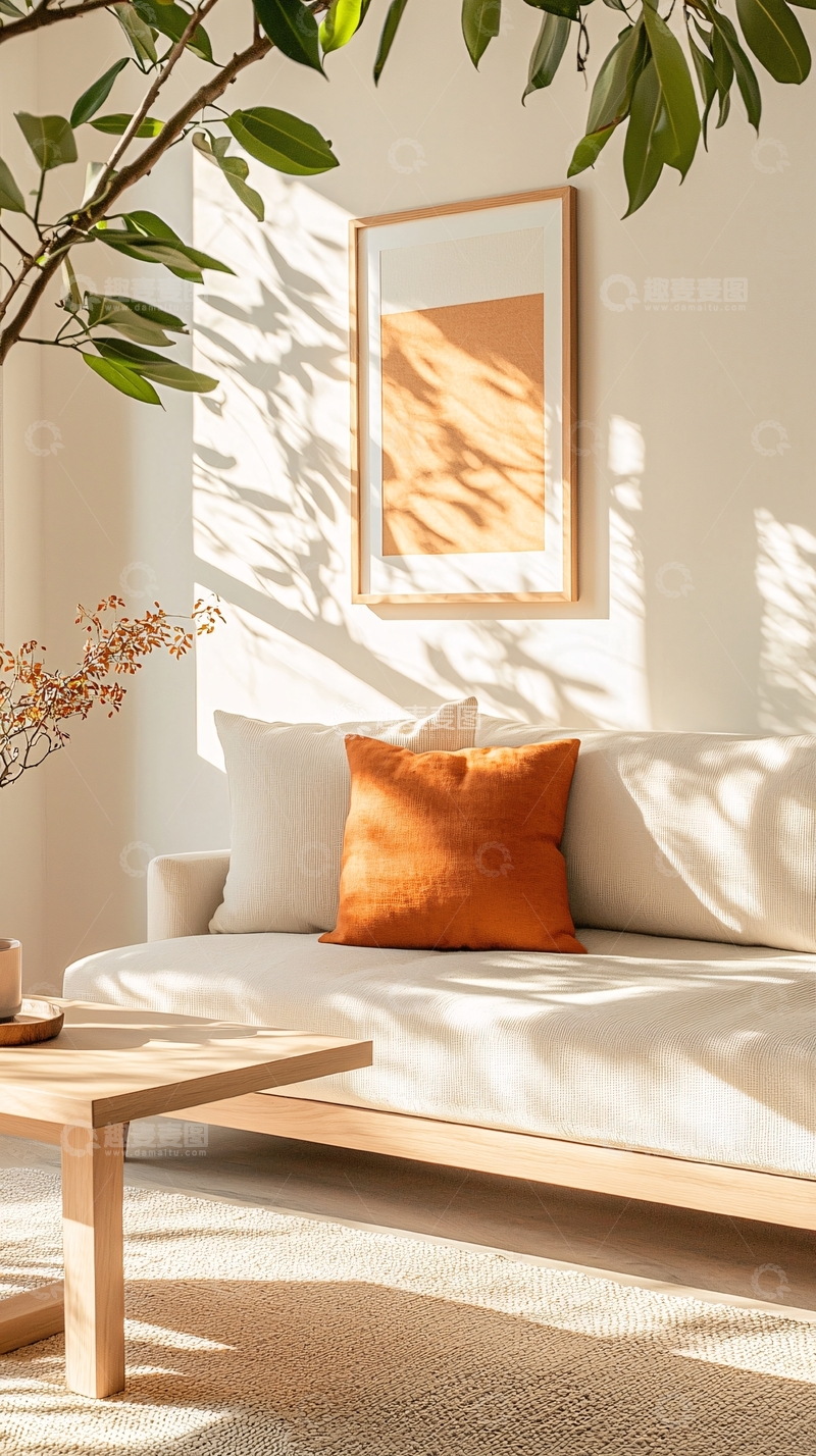 高清大图下载【趣麦麦图】阳光洒落的温馨客厅