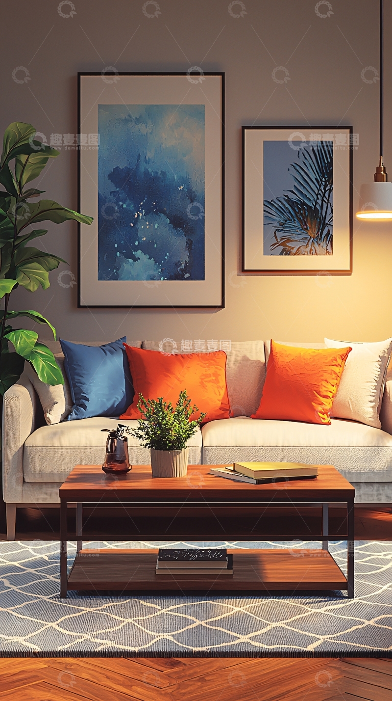 高清大图下载【趣麦麦图】现代简约客厅装饰设计