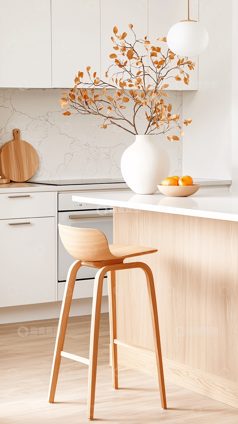 高清大图下载【趣麦麦图】现代简约厨房吧台椅设计
