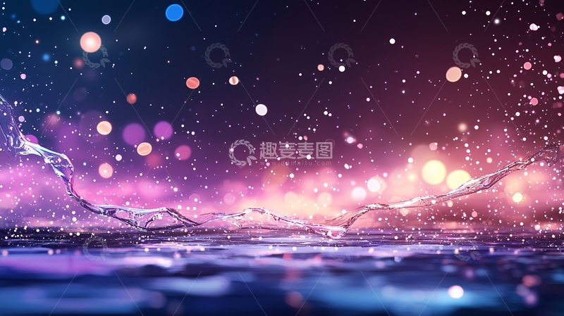 高清大图下载【趣麦麦图】梦幻水花与光斑背景