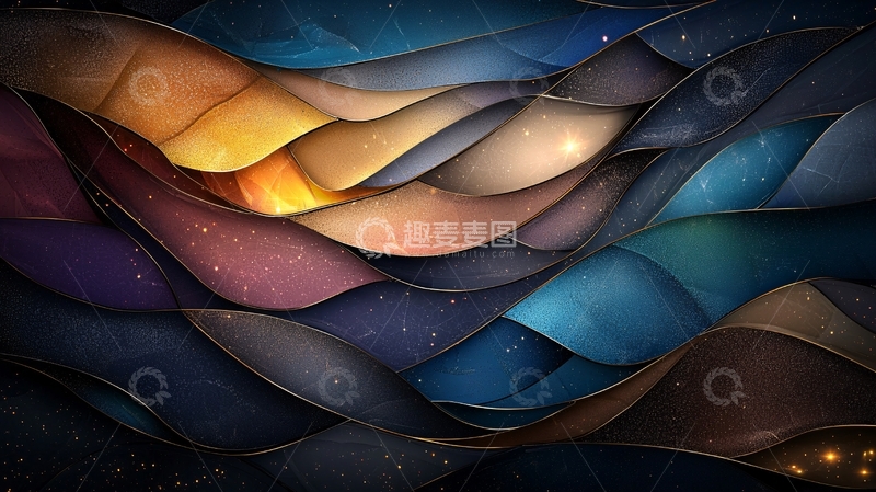 高清大图下载【趣麦麦图】宇宙波浪星空背景