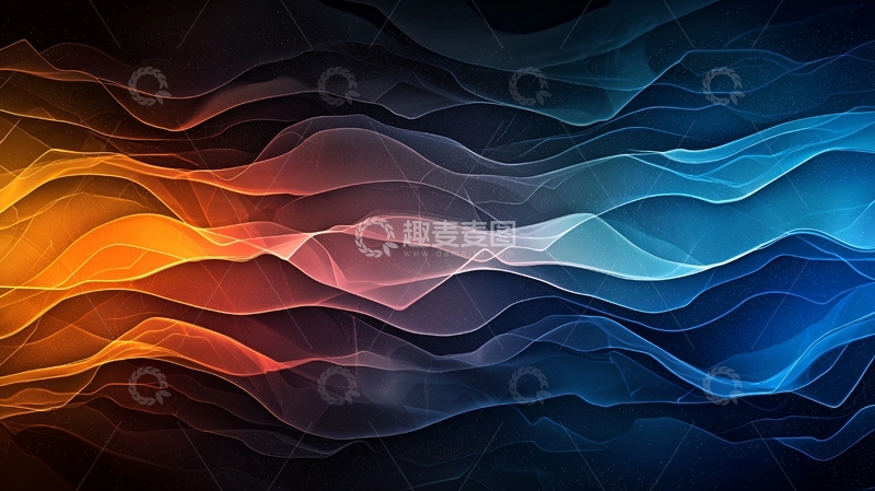 高清大图下载【趣麦麦图】抽象波浪线条背景图
