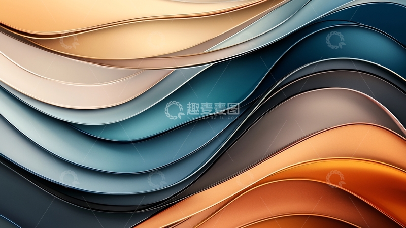 高清大图下载【趣麦麦图】抽象波浪线条背景素材