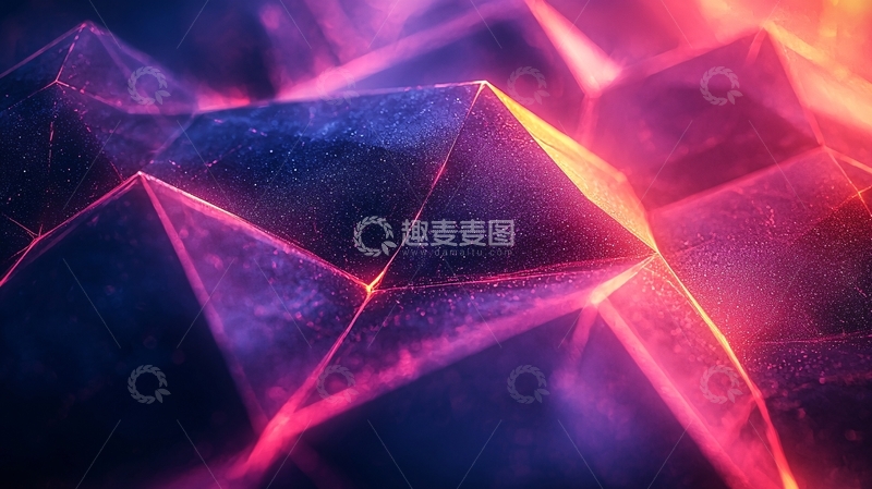 高清大图下载【趣麦麦图】霓虹几何抽象背景