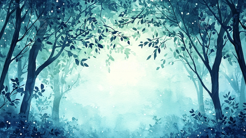 高清大图下载【趣麦麦图】梦幻森林光影背景