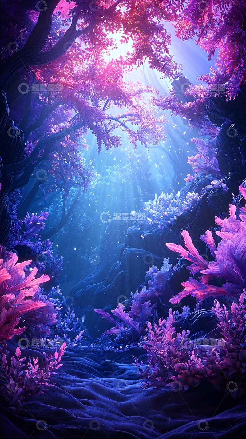 高清大图下载【趣麦麦图】梦幻森林光影之美