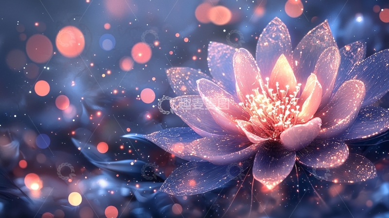 高清大图下载【趣麦麦图】梦幻莲花背景素材