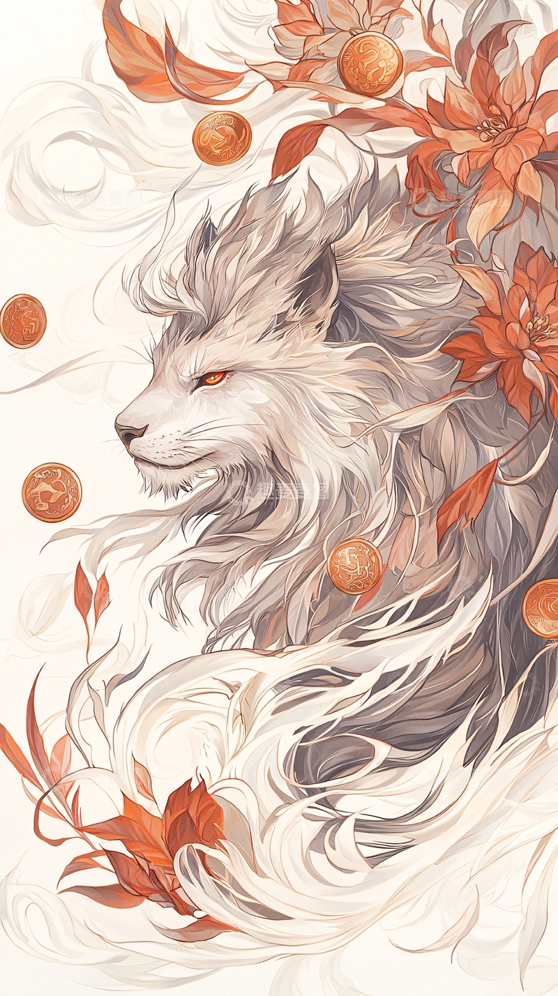 高清大图下载【趣麦麦图】秋日狐狸与落叶