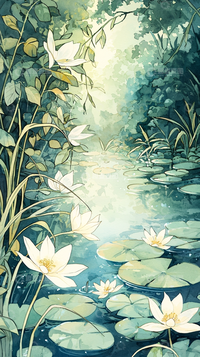 高清大图下载【趣麦麦图】荷塘月色高清图片