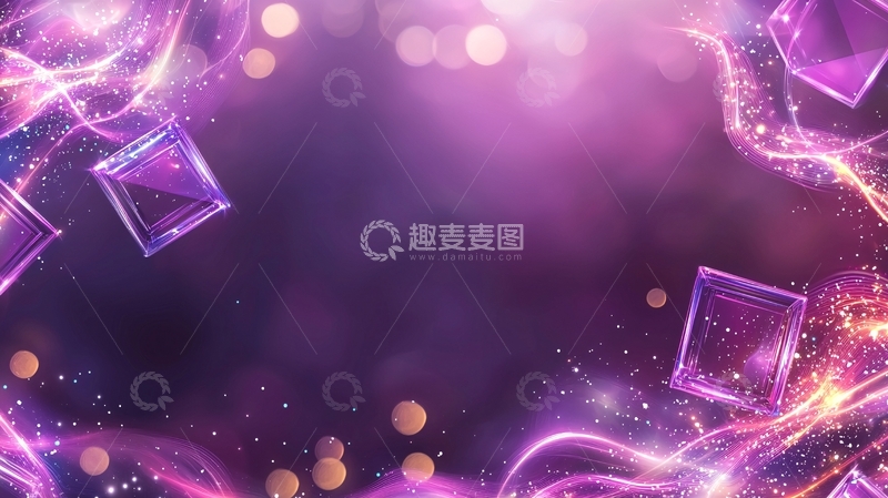 高清大图下载【趣麦麦图】梦幻紫色星空背景素材