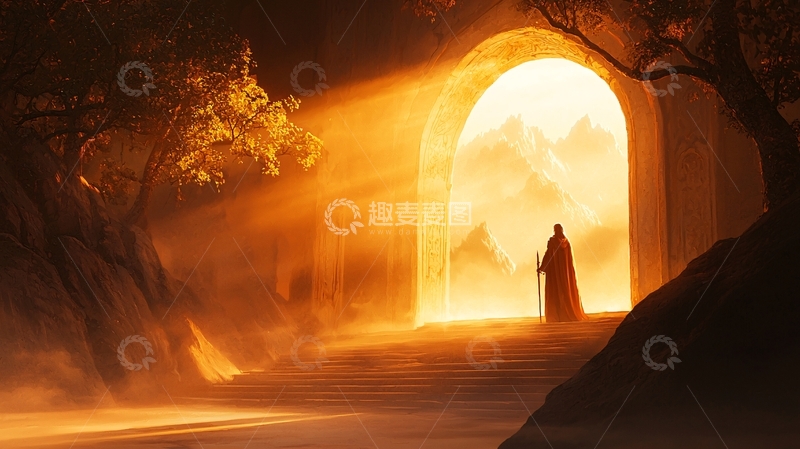 高清大图下载【趣麦麦图】神秘洞穴中的光明使者