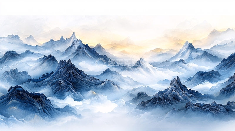 高清大图下载【趣麦麦图】云雾缭绕的山峰7