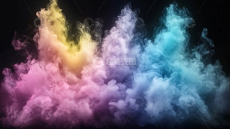 高清大图下载【趣麦麦图】色彩斑斓的烟雾效果背景