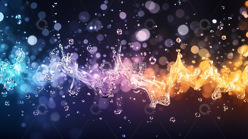 高清大图下载【趣麦麦图】色彩斑斓的水花动态效果