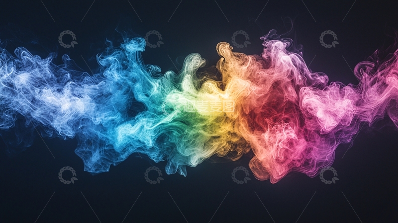 高清大图下载【趣麦麦图】彩虹色烟雾流动效果背景