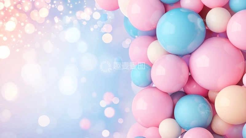 高清大图下载【趣麦麦图】梦幻气球背景素材