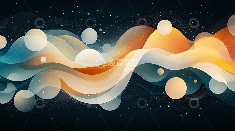 高清大图下载【趣麦麦图】抽象流动线条星空背景